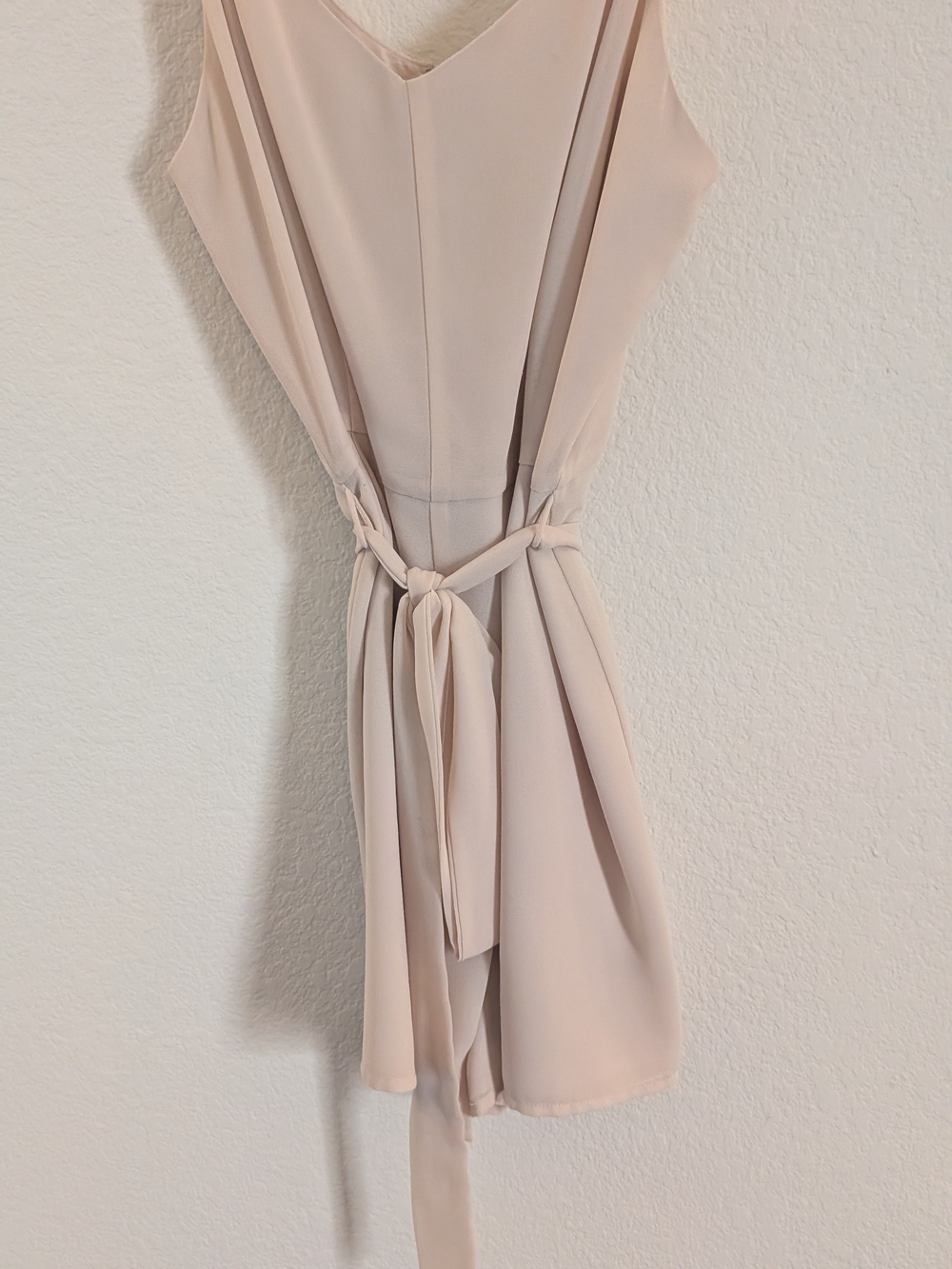 Naked Zebra Blush Sleeveless V-Neck Tie-Waist Mini Dress
